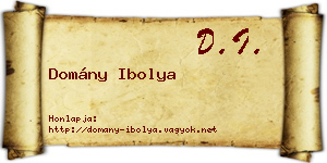 Domány Ibolya névjegykártya