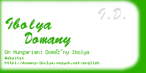 ibolya domany business card